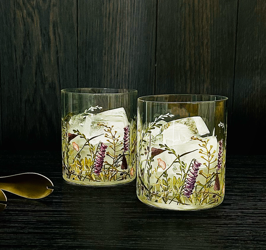 Wildflower Old Fashioned Glass Set of 4 - PRE-ORDER FOR APPROX JULY DELIVERY