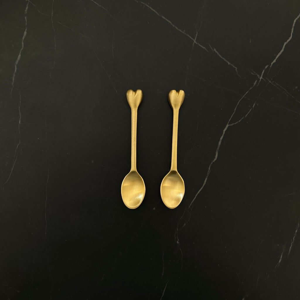 NEW Heart Teaspoon-  Brass - Pack of 5