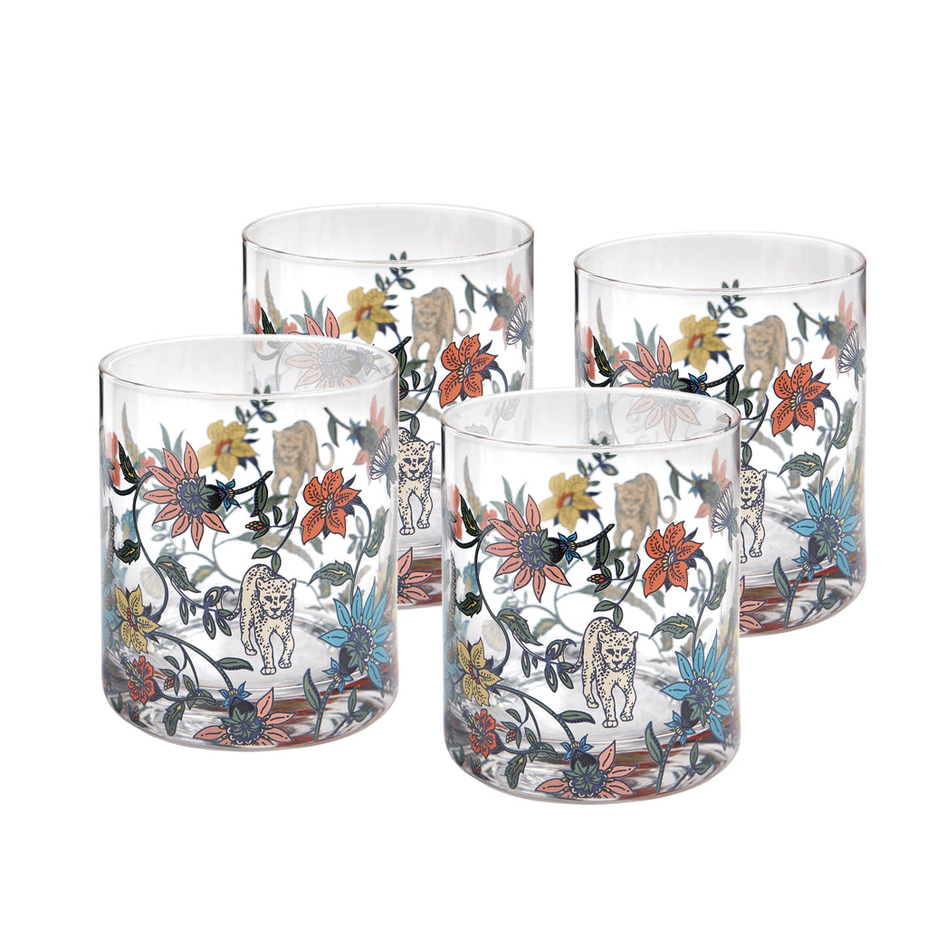 Botswana Botanical glassware set of 4 - PRE-ORDER FOR APPROX JULY DELIVERY