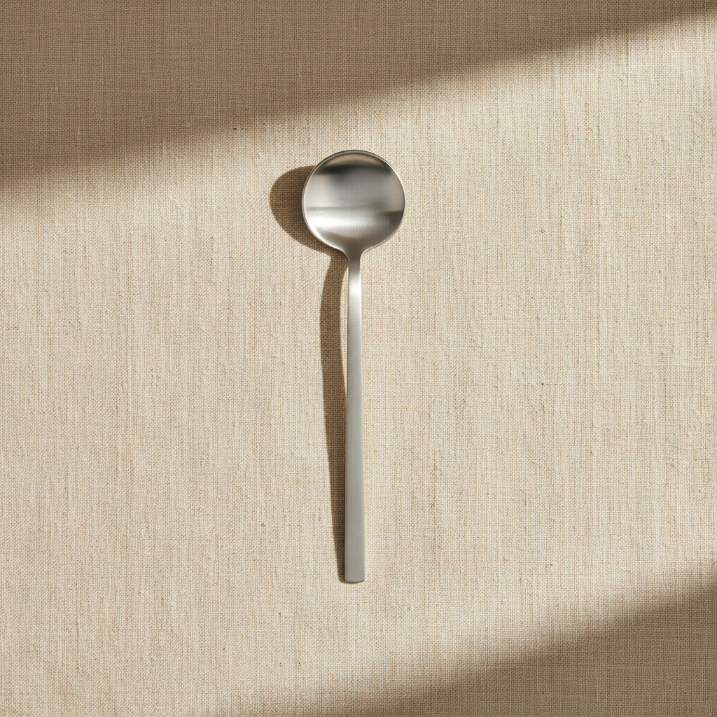 Oro Condiment Spoon Silver