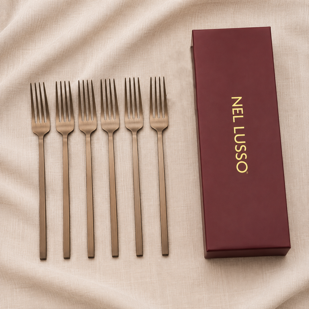 NEW Otto Dessert Fork Set of 6 Antique Bronze - Pre order for October