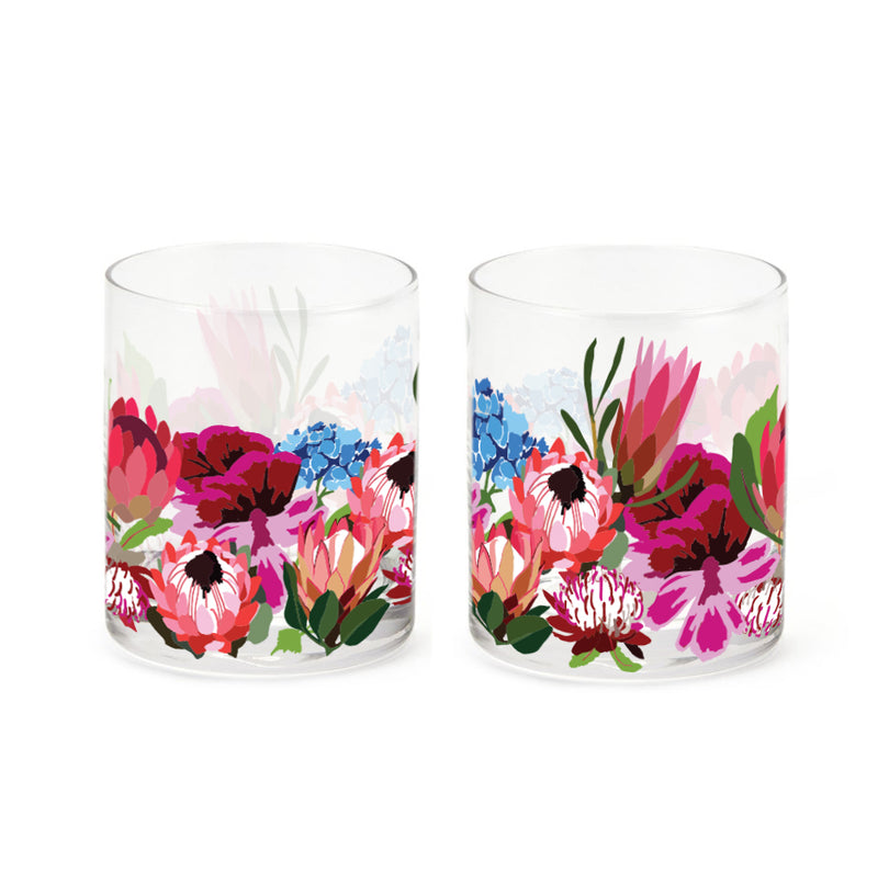 Botanic Blooms Glass Set of 4