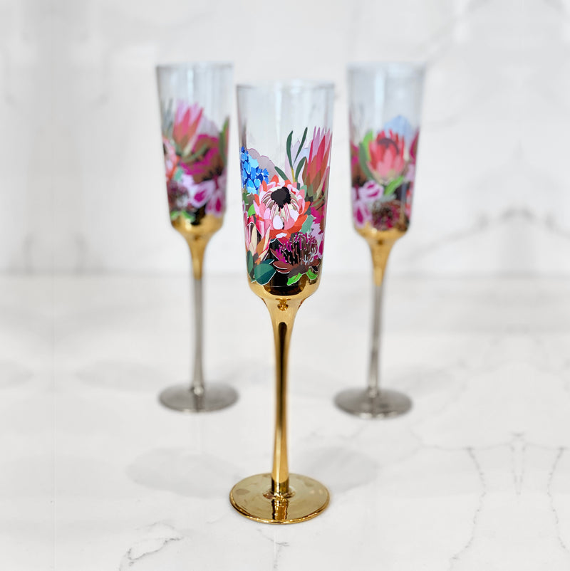 Botanic Blooms Champagne Flutes set of 4